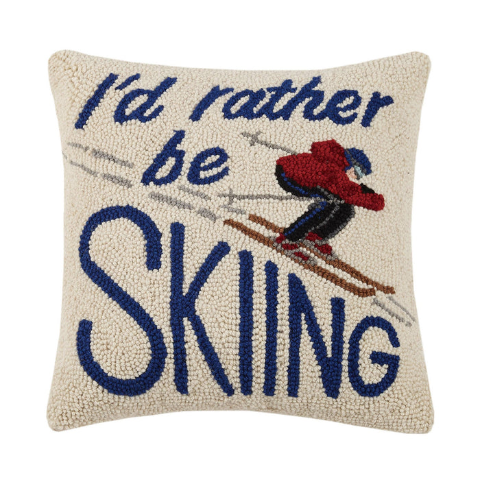 I'd Rather Be Skiing Hook Pillow