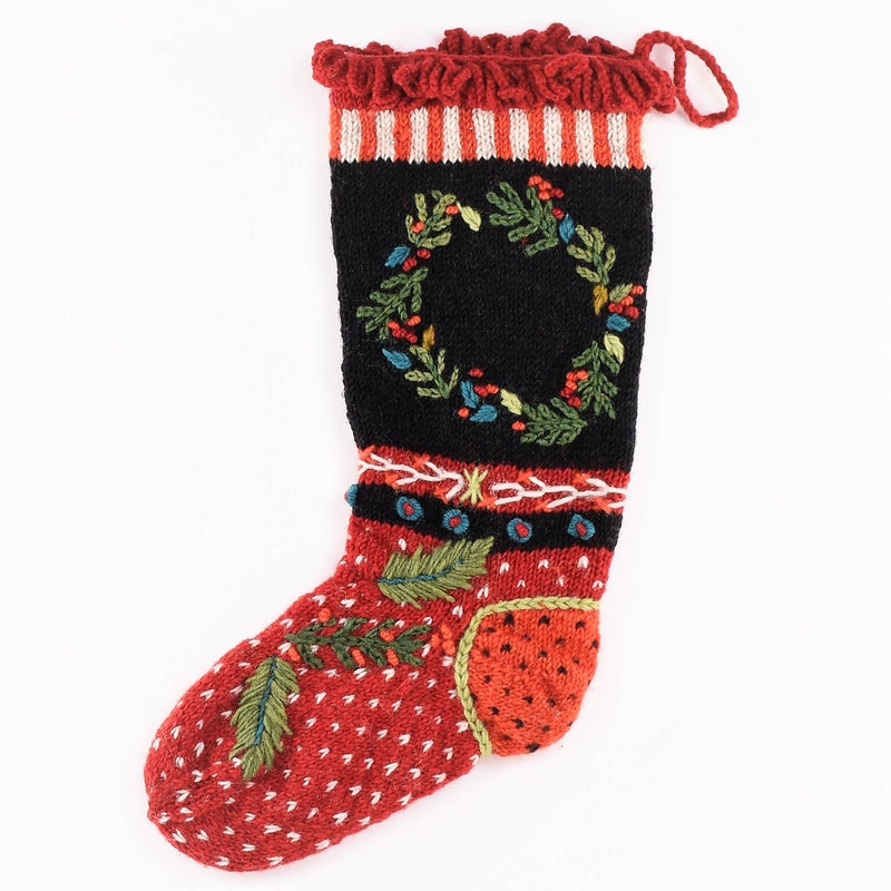 Lost Horizons "Wreath" Christmas Stocking