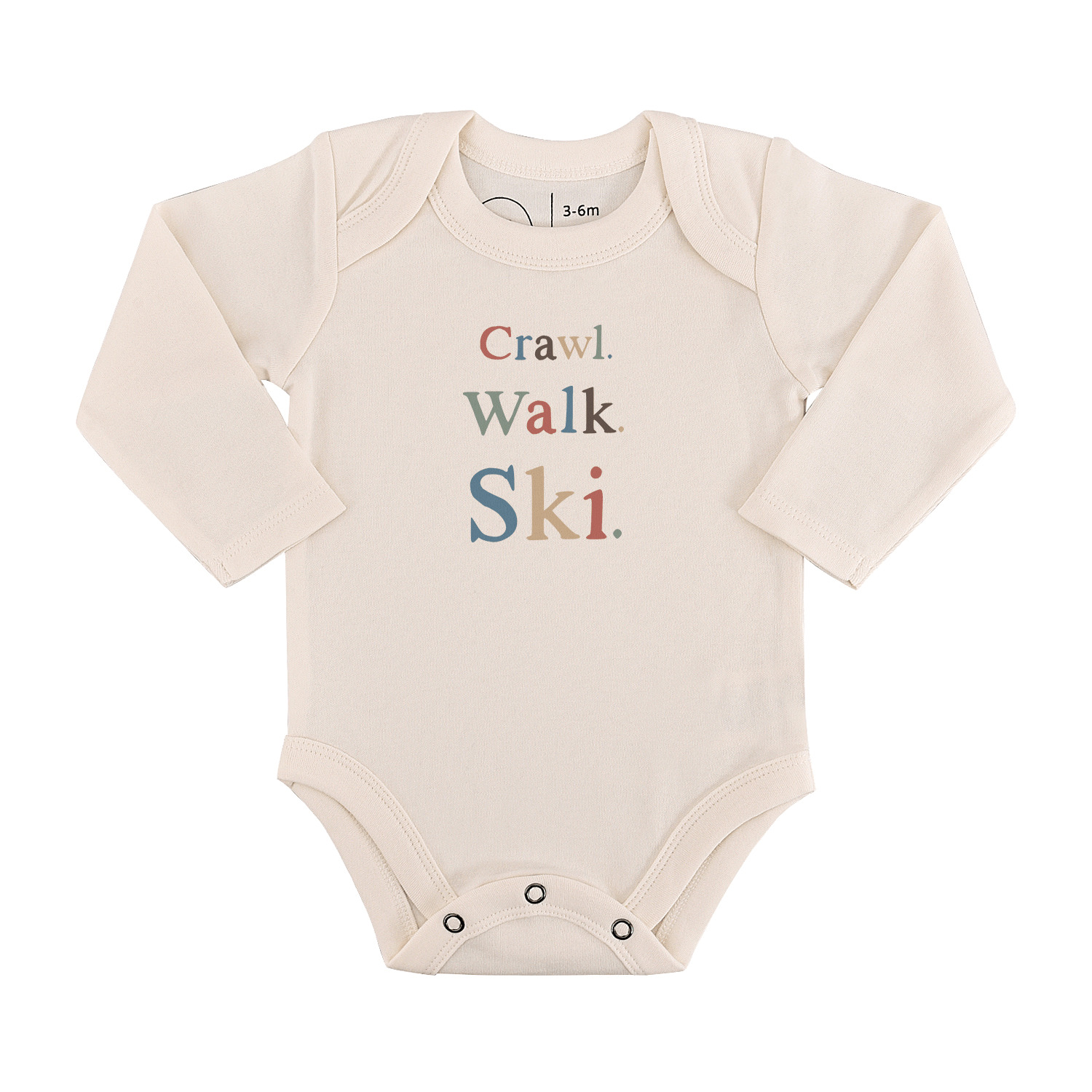 Baby Long-Sleeve Onesie: Crawl - Walk - Ski