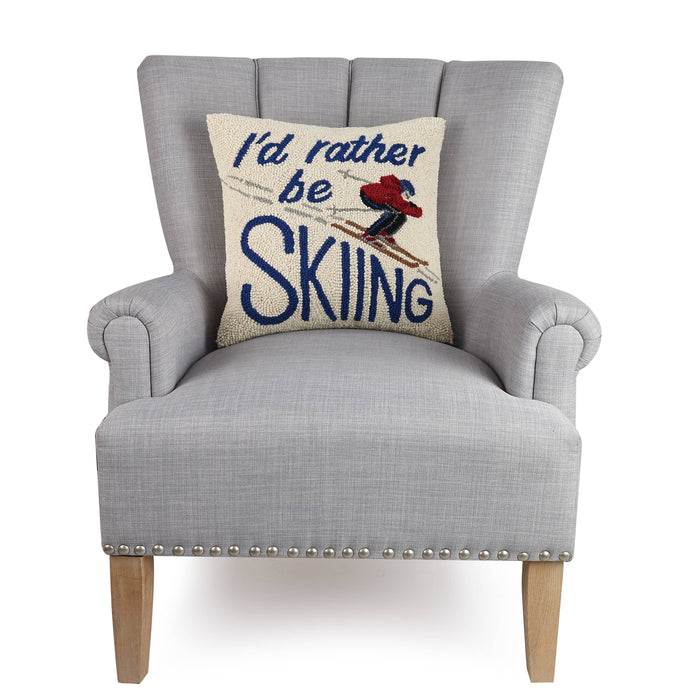 I'd Rather Be Skiing Hook Pillow